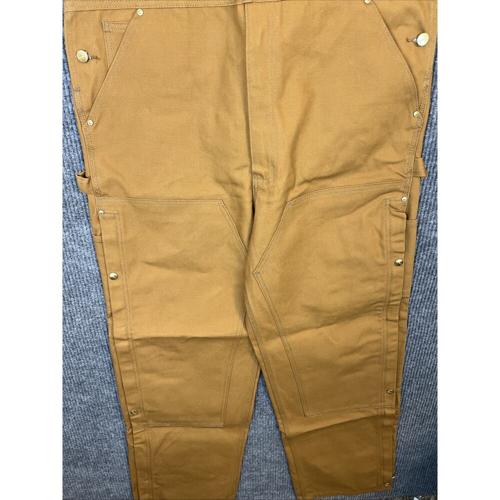 Carhartt Mens Firm Duck Bib Overalls Brown Size 38X34 Work Wear Cotton Rugged - Picture 3 of 10
